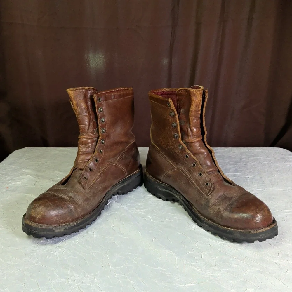 Vintage Danner Boots Mens Size 13D Hiking Brown Waterproof Leather Utility Gorp